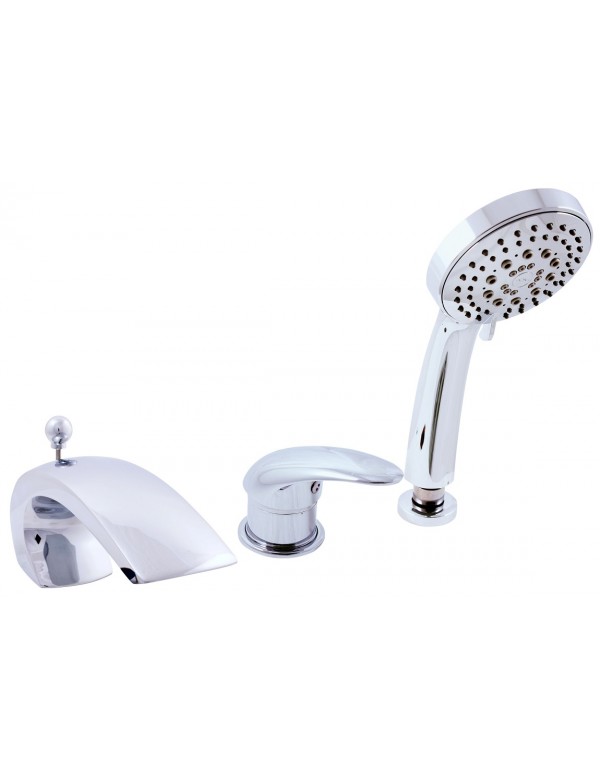 Mitigeur baignoire à cascade DUNAJ 3 trous avec inverseur laiton chromé Mitigeur baignoire à cascade DUNAJ 3 trous avec inverseur laiton chromé