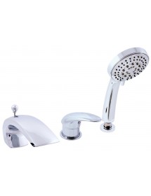 Mitigeur baignoire à cascade DUNAJ 3 trous avec inverseur laiton chromé