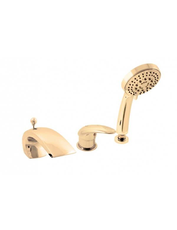 Mitigeur baignoire à cascade DUNAJ 3 trous avec inverseur laiton doré Mitigeur baignoire à cascade DUNAJ 3 trous avec inverseur laiton doré