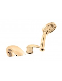 Mitigeur baignoire à cascade DUNAJ 3 trous en laiton doré