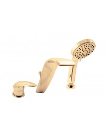 Mitigeur baignoire 3 trous DUNAJ avec cascade en laiton doré