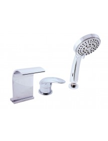 Mitigeur baignoire 3 trous DUNAJI avec cascade en laiton chromé