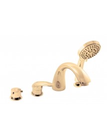 Mitigeur baignoire DUNAJ 4 trous en laiton doré