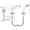 Mitigeur baignoire à cascade DUNAJ 3 trous avec inverseur