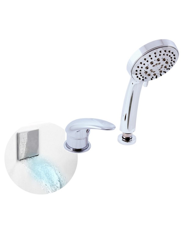 Mitigeur baignoire à cascade sur baignoire 3 trous en laiton chromé Mitigeur baignoire à cascade sur baignoire 3 trous en laiton chromé