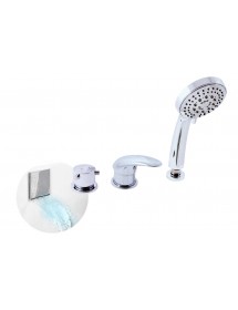 Mitigeur baignoire à cascade DANUBA 4 trous en laiton chromé