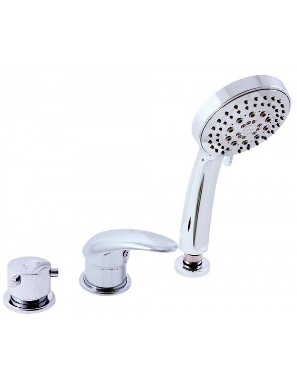 Mitigeur bord de  baignoire 3 trous DANUBIE en laiton chromé