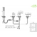Mitigeur baignoire à cascade plat 4 trous LOIRA en laiton doré