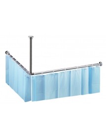 Tringle de coin pour rideau de douche en acier poli 90x90 cm Tringle de coin pour rideau de douche en acier poli 90x90 cm