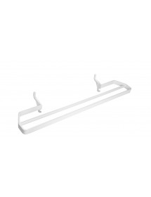 Porte-serviettes double blanc pour radiateur RAWELL 59x7,5x15cm