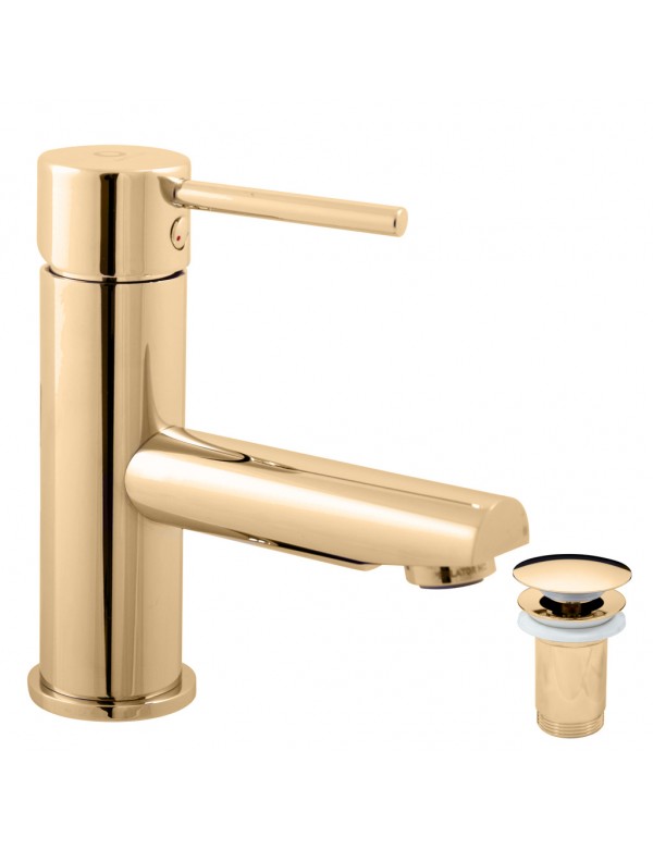Mitigeur lavabo SEINA avec bonde laiton doré Mitigeur lavabo SEINA avec bonde laiton doré