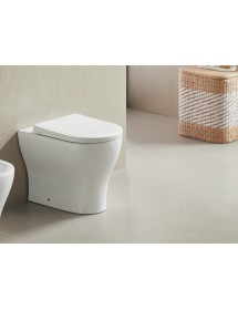 Pack WC sans bride Rimless à poser NEW PAROS - avec abattant à frein de chute