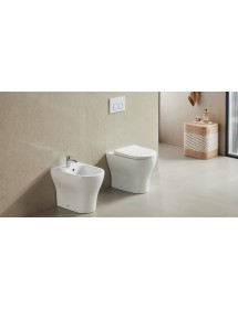 Pack WC sans bride Rimless à poser NEW PAROS - avec abattant à frein de chute