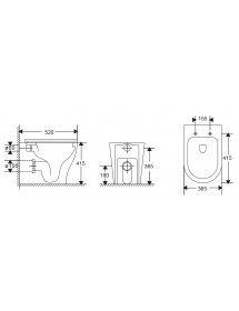 Pack WC sans bride Rimless à poser NEW PAROS - avec abattant à frein de chute