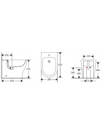 Bidet BTW à poser NEW PAROS 36x52x41 cm Bidet BTW à poser NEW PAROS 36x52x41 cm