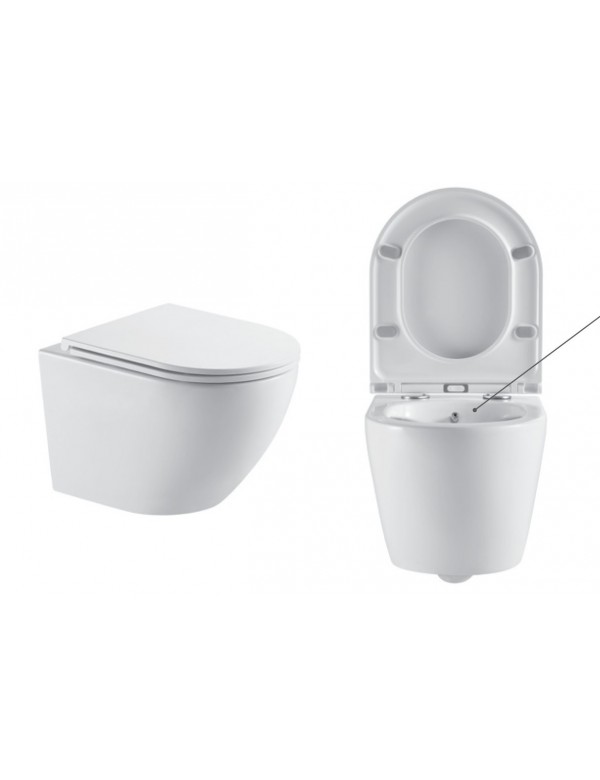 Pack WC Rimless avec fonction bidet suspendu MILOS 49,5x36x33 cm