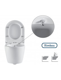Pack WC Rimless avec fonction bidet suspendu MILOS 49,5x36x33 cm