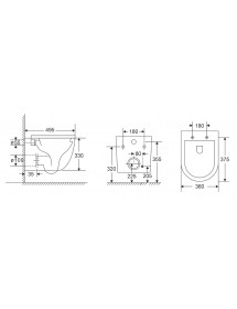 Pack WC Rimless avec fonction bidet suspendu MILOS 49,5x36x33 cm
