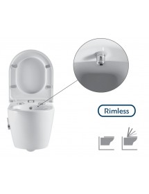 Pack WC Rimless avec fonction bidet suspendu MILOS 49,5x36x33 cm