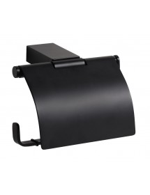 Dérouleur papier toilette NERO en laiton noir 13 x9,5 x9 cm