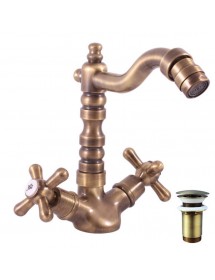 Mélangeur bidet MORAVA RETRO avec pop-up en laiton bronze