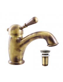 Mitigeur lavabo LABE en laiton bronze brossé avec pop-up