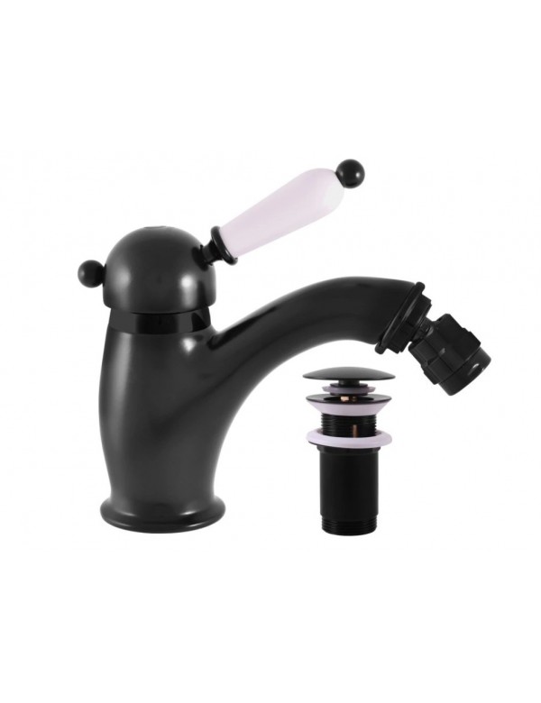 Mitigeur bidet LABE en laiton noir avec siphon Mitigeur bidet LABE en laiton noir avec siphon