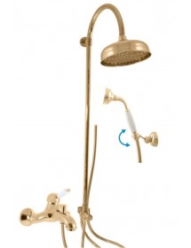 Colonne de douche LABE laiton doré avec douchette H.102 cm