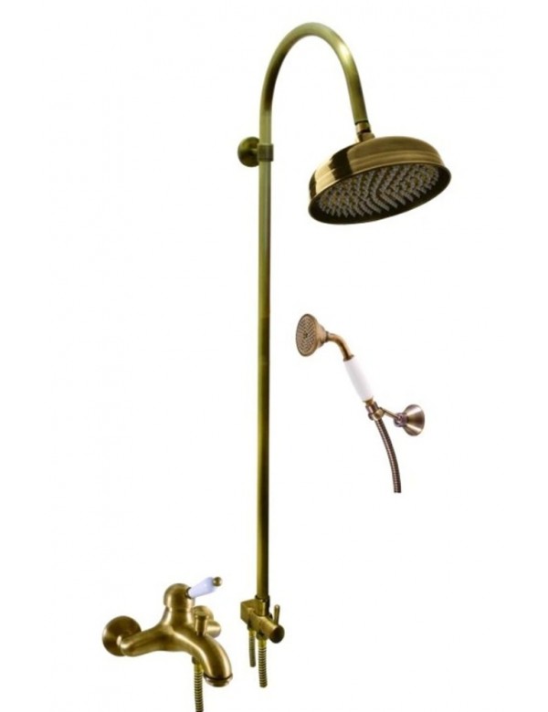 Colonne de douche LABE laiton bronze avec douchette H.102 cm Colonne de douche LABE laiton bronze avec douchette H.102 cm