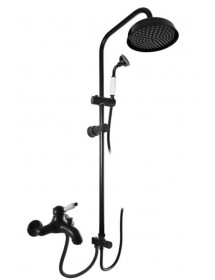 Colonne de douche LABE laiton noir avec douchette H.102 cm