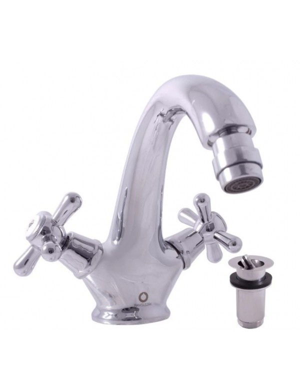 Mélangeur bidet MORAVA avec pop-up en laiton chromé Mélangeur bidet MORAVA avec pop-up en laiton chromé