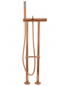 Mitigeur baignoire sur pied SEINA en laiton rose gold brossé H. 106 cm
