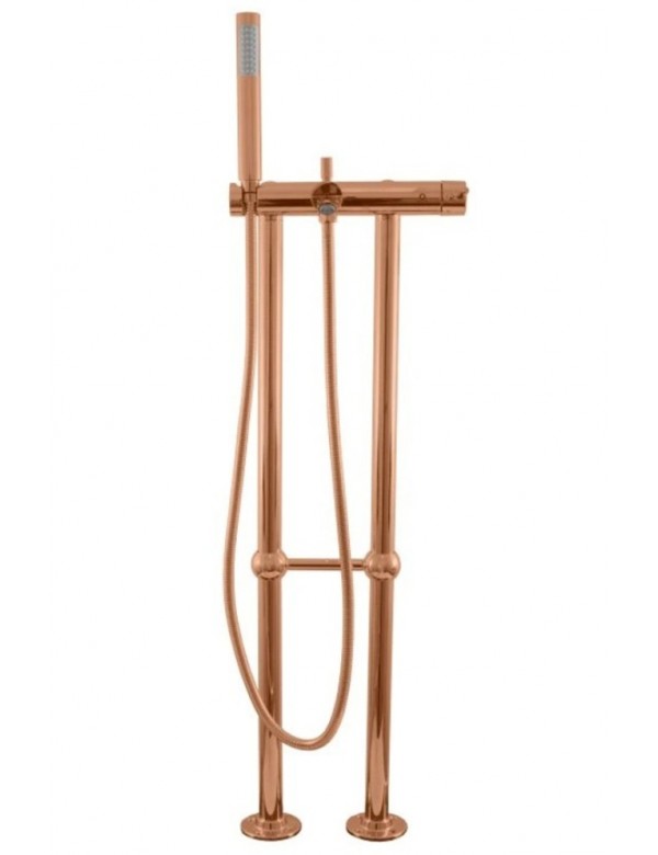 Mitigeur baignoire sur pied SEINA en laiton rose gold brossé H. 106 cm Mitigeur baignoire sur pied SEINA en laiton rose gold brossé H. 106 cm