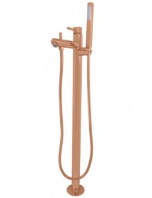 Mitigeur baignoire sur pied SEINA en laiton rose gold brossé H. 93,2 cm