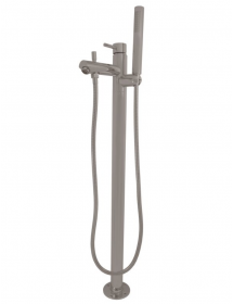 Mitigeur baignoire sur pied SEINA en laiton gris métal poli H. 93,2 cm