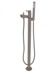 Mitigeur baignoire sur pied SEINA en laiton gris métal brossé H. 93,2 cm
