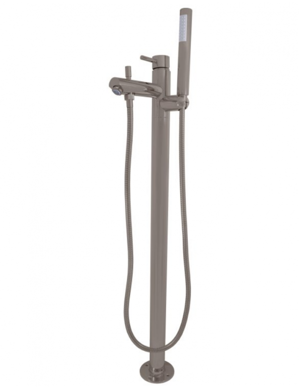 Mitigeur baignoire sur pied SEINA en laiton gris métal brossé H. 93,2 cm Mitigeur baignoire sur pied SEINA en laiton gris métal brossé H. 93,2 cm