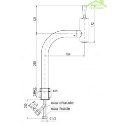 Mitigeur haut lavabo SEINA JOYSTICK en chrome