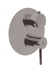 Mitigeur douche encastrable SEINA avec arrêt automatique laiton gris métal poli