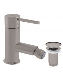 Mitigeur bidet SEINA avec bonde laiton gris métal poli