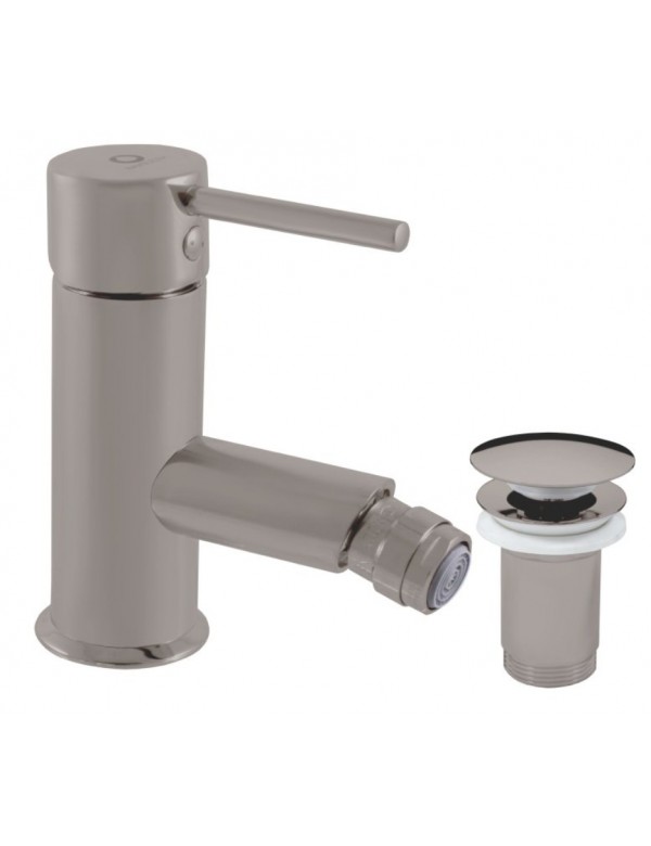 Mitigeur bidet SEINA avec bonde laiton gris métal poli Mitigeur bidet SEINA avec bonde laiton gris métal poli