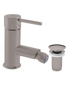Mitigeur bidet SEINA avec bonde laiton gris métal brossé