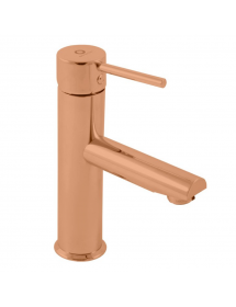 Mitigeur lavabo SEINA en laiton rose gold brossé H. 19,8 cm