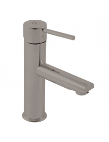 Mitigeur lavabo SEINA en laiton gris métal poli H. 19,8 cm