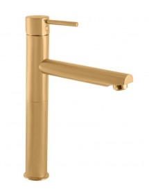 Mitigeur lavabo haut SEINA laiton doré brossé 30,6 cm