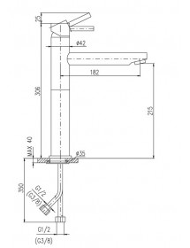 Mitigeur lavabo haut SEINA 30,6 cm en laiton gris métal poli