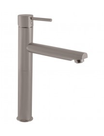 Mitigeur lavabo haut SEINA 30,6 cm en laiton gris métal poli