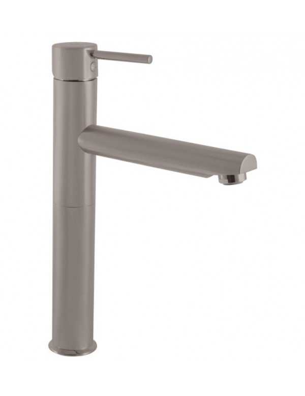 Mitigeur lavabo haut SEINA 30,6 cm en laiton gris métal poli