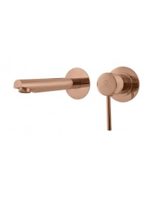 Mitigeur lavabo mural encastrable SEINA en laiton rose gold poli 8 cm