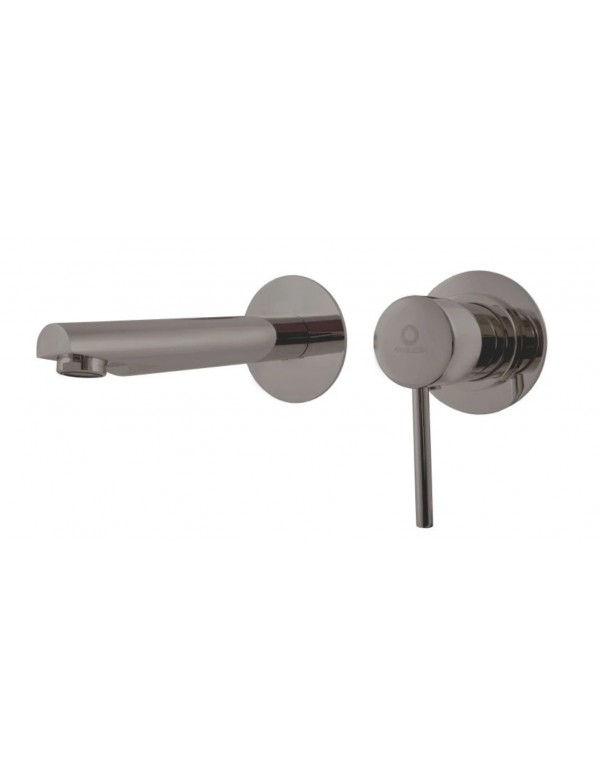 Mitigeur lavabo mural encastrable SEINA en laiton gris métal poli 8cm Mitigeur lavabo mural encastrable SEINA en laiton gris métal poli 8cm